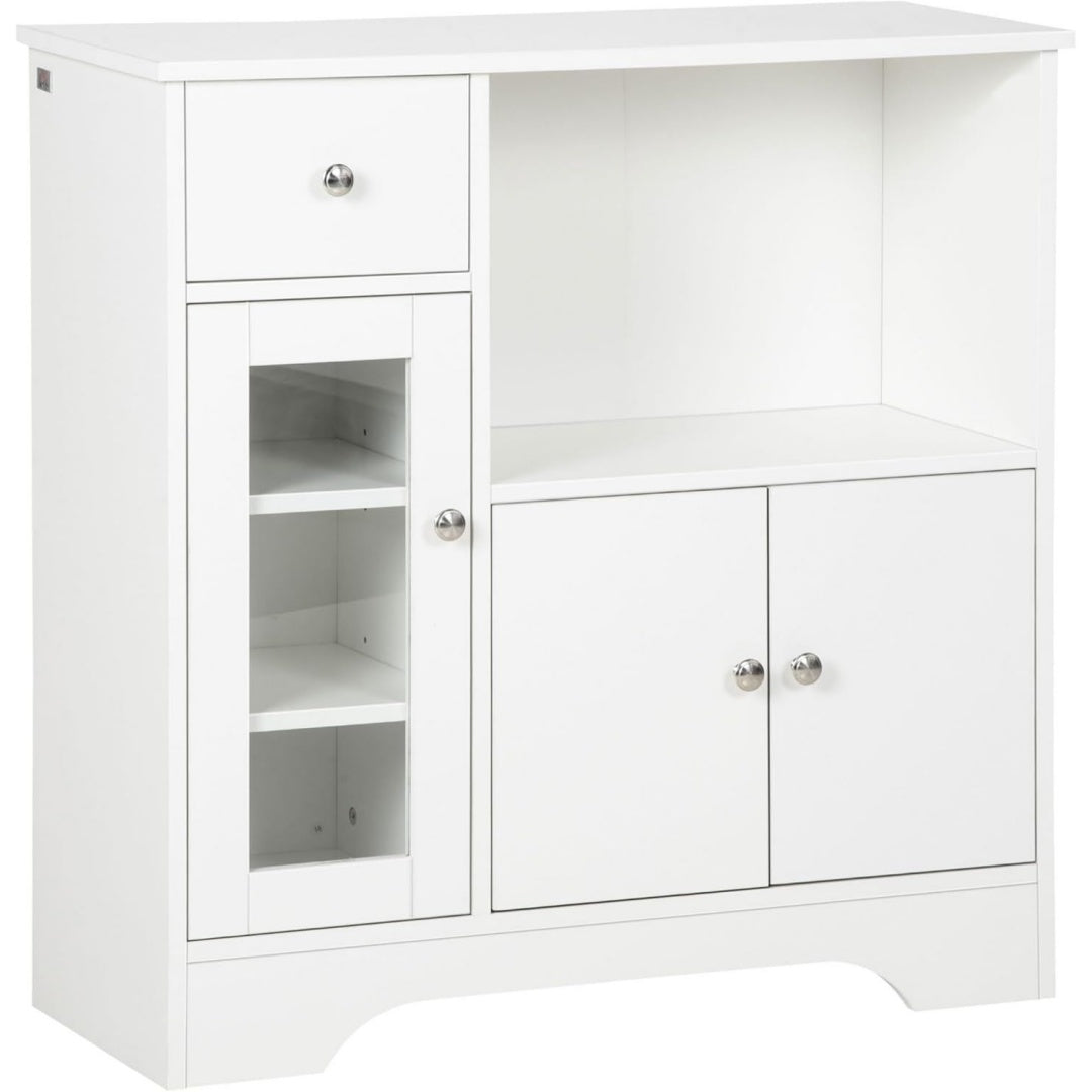 Credence gris clair bois ingenierie 80 cm, rangement aspect naturel