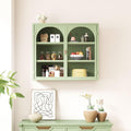 Vitrine dexposition gris clair en verre dote de etageres et 2 portes