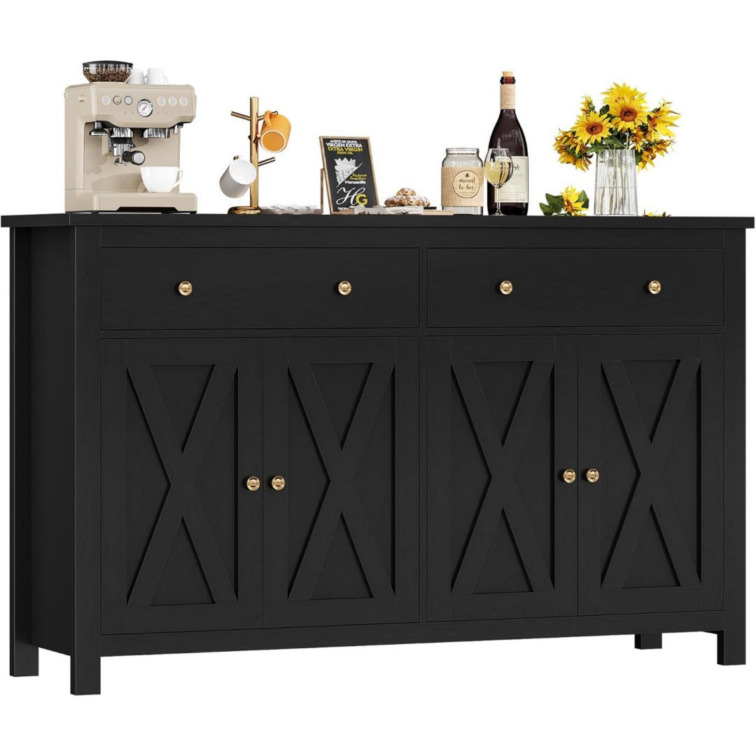 Robuste buffet noir 140 x 40 x 89 cm