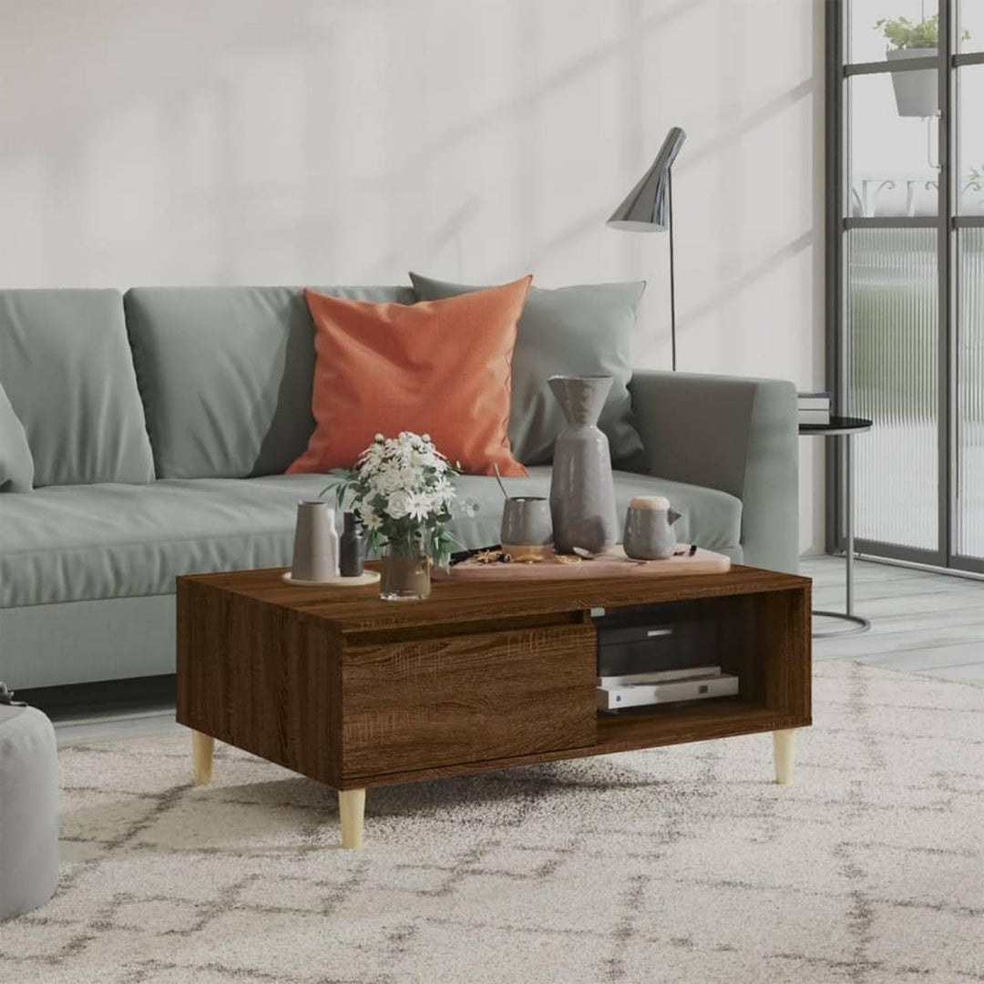 Table basse gris authentique scandinave 90 x 60 x 35 cm