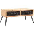 Table basse pour salon marron 2 tiroirs