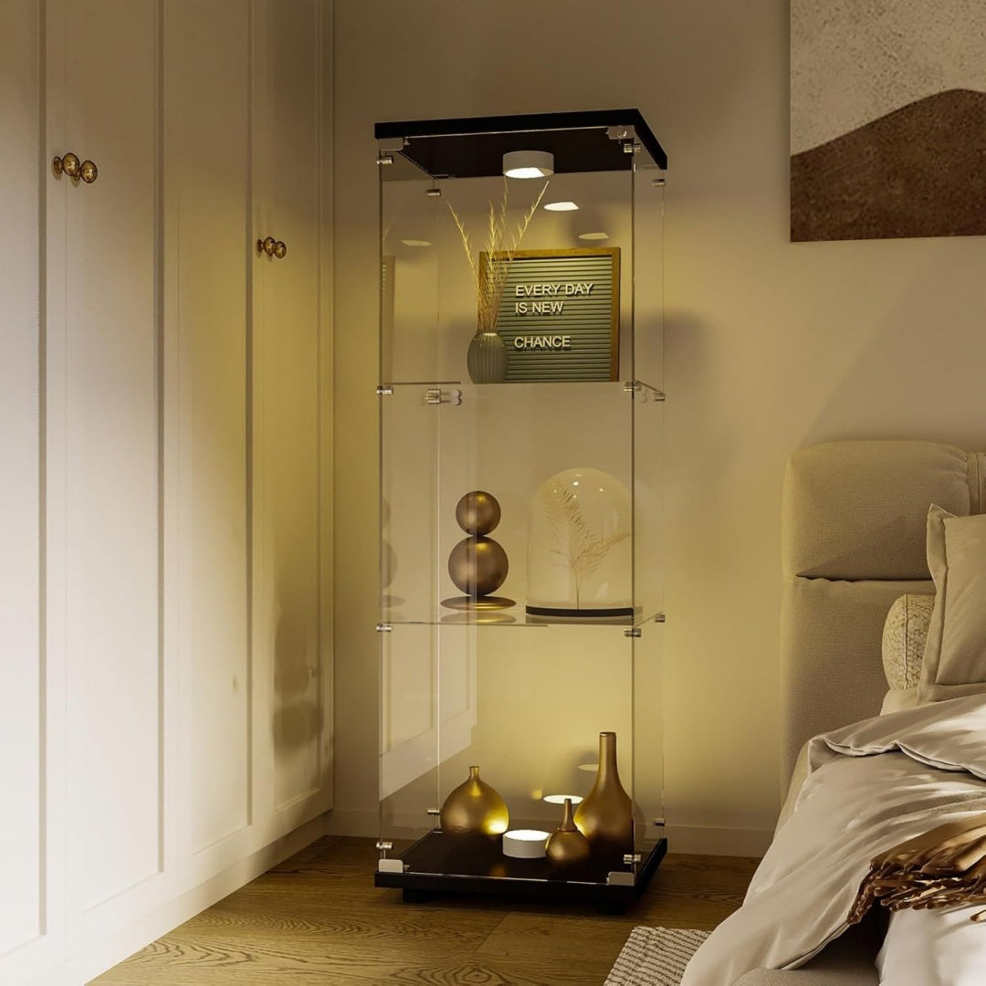 Vitrine marron, 36 x 42 x 125 cm, contemporain