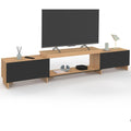 Banc TV en bois gris, style industriel
