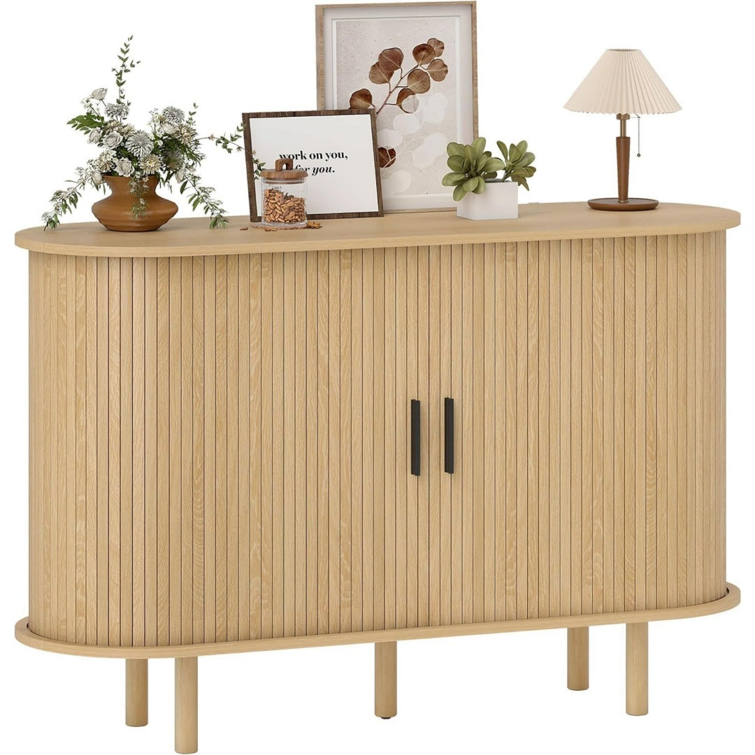 Buffet marron, MDF, 120 x 40 x 78 cm, rangement intelligent