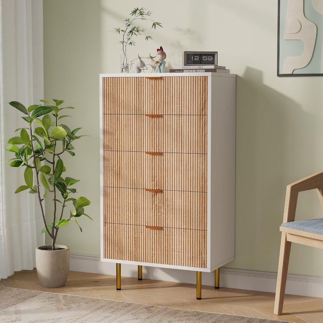 Commode deco en bois or pour le salon
