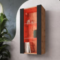Armoire vitree gris, verre, 29 x 50 x 100 cm