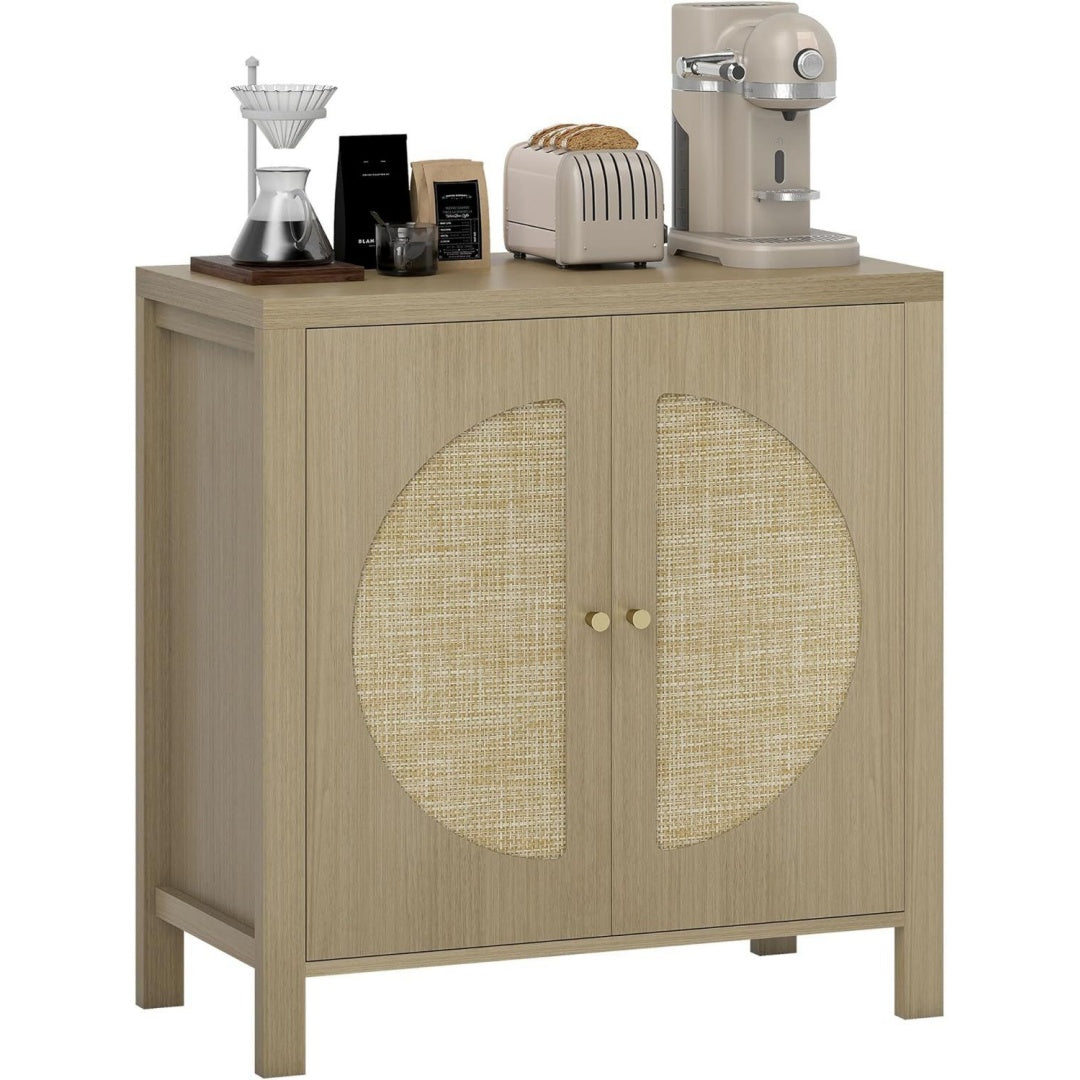 Marron buffet charme boheme avec 2 portes