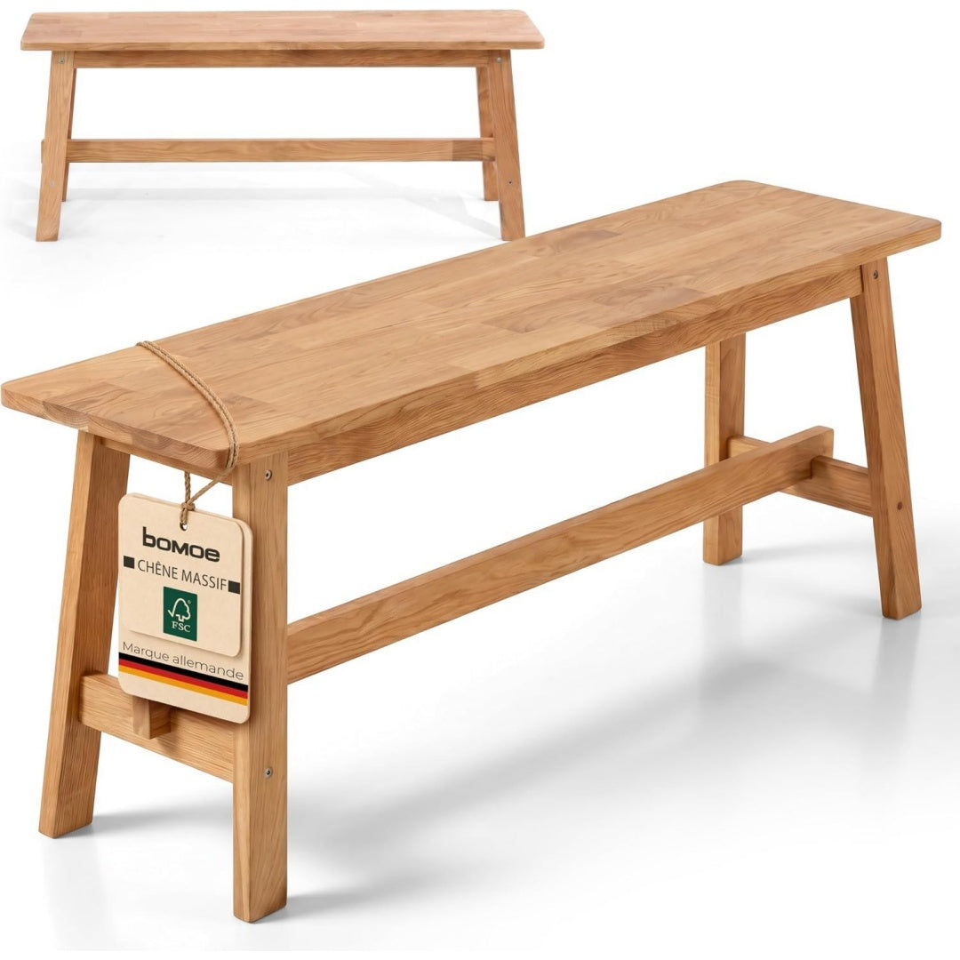 Fonctionnel, banquette de rangement gris clair en bois