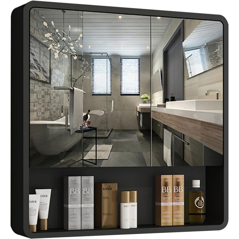 Armoire a miroir gris fonce