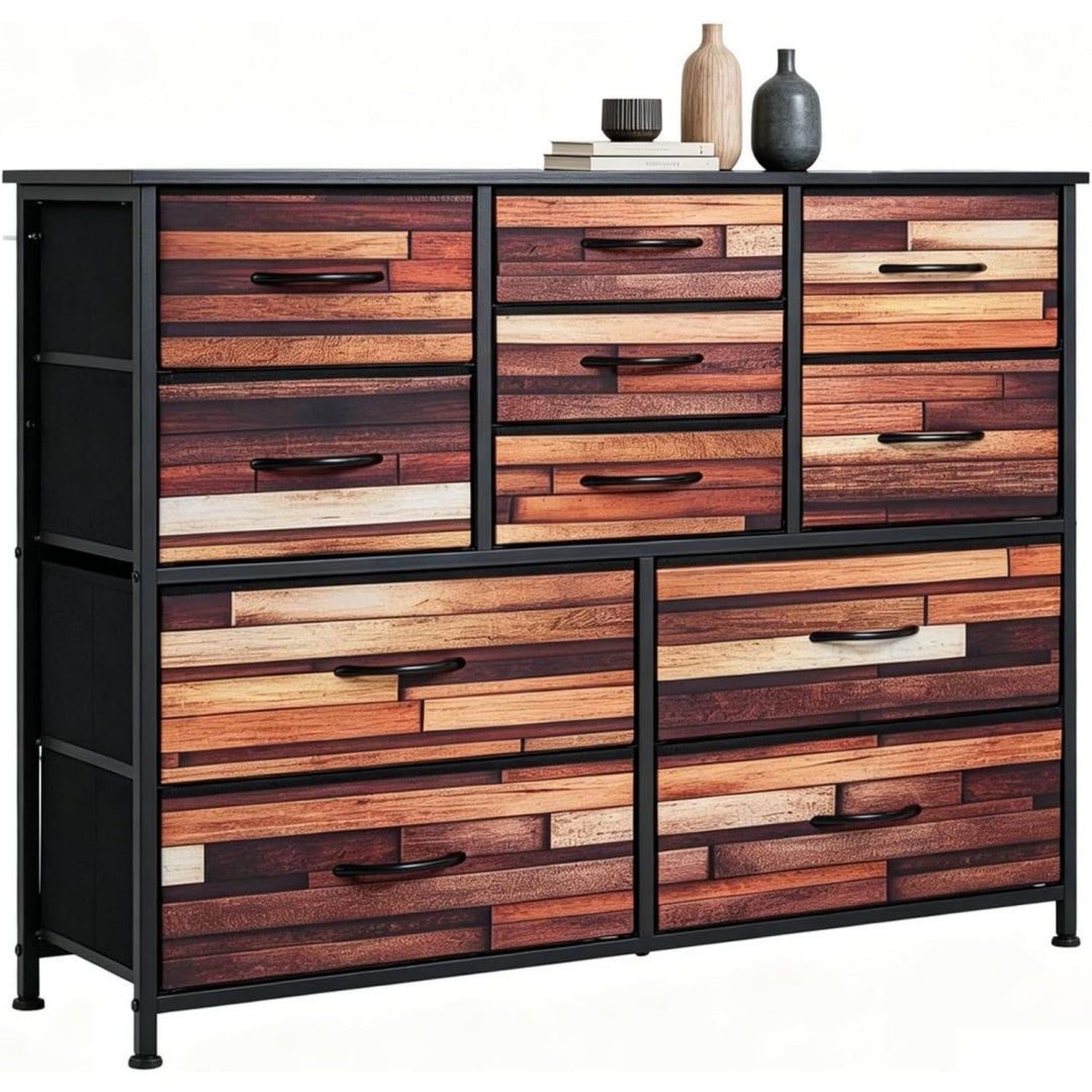 Commode bordeaux 11 tiroirs industrielle