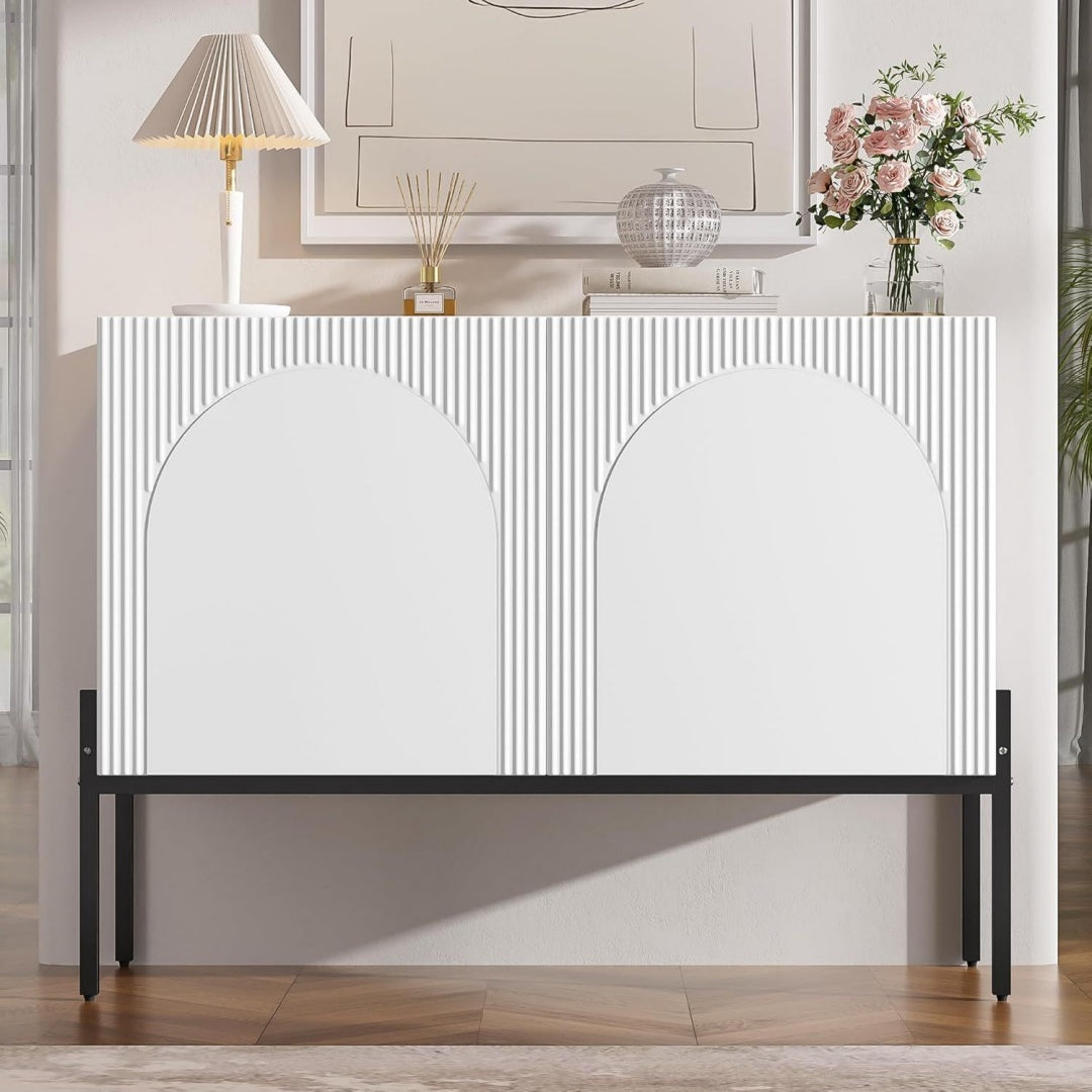Buffet gris clair, design contemporain, pour entree