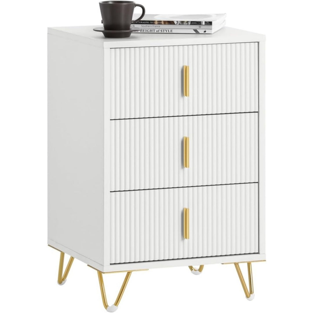 Chevet finition metal gris clair ideal entree
