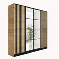 Armoire design contemporain, teinte marron finition lin