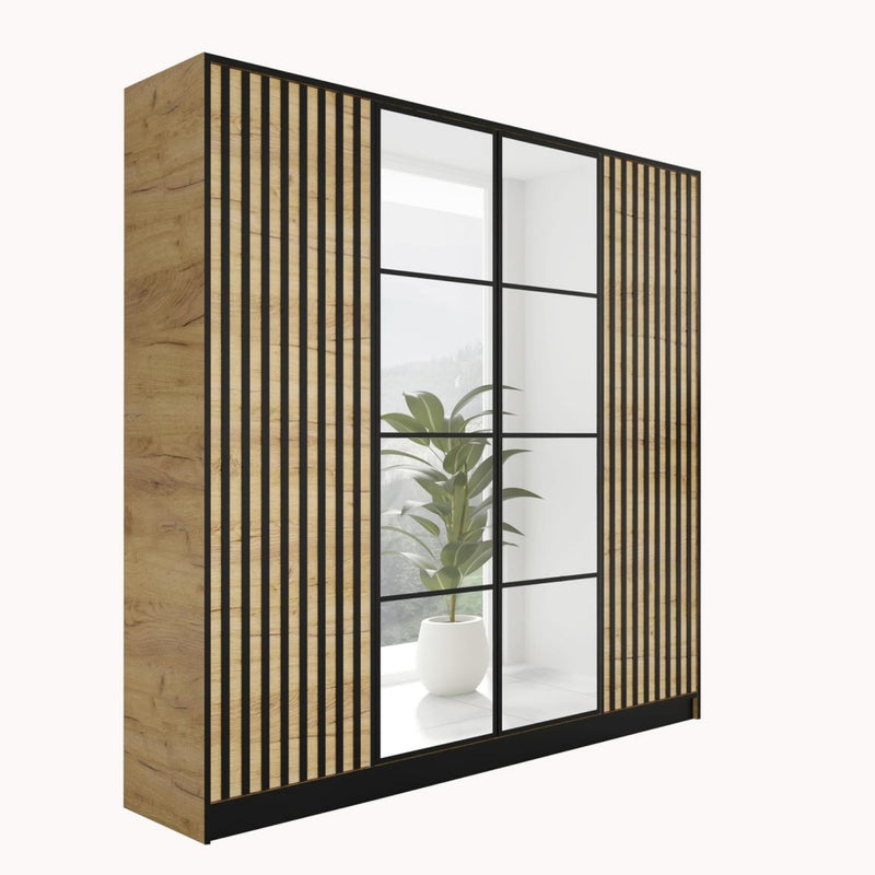 Armoire design contemporain, teinte marron finition lin