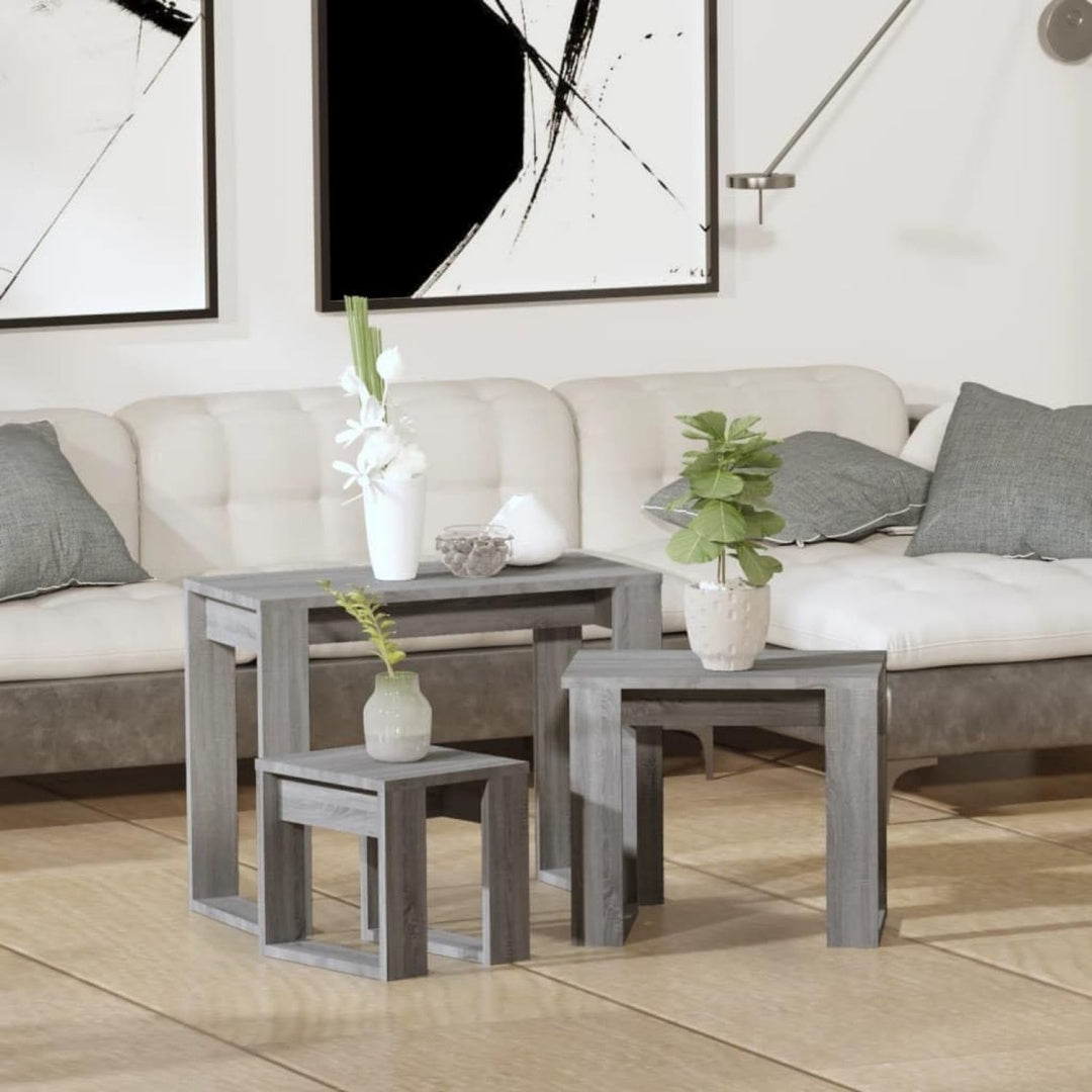 Gris clair tables gigognes bois d'ingenierie