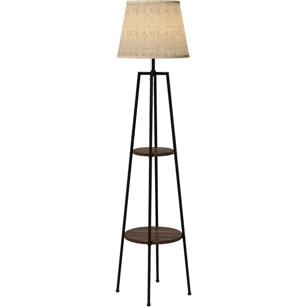 Luminaire sur pied beige 2 etageres