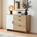 Commode gris clair 3 tiroirs minimaliste